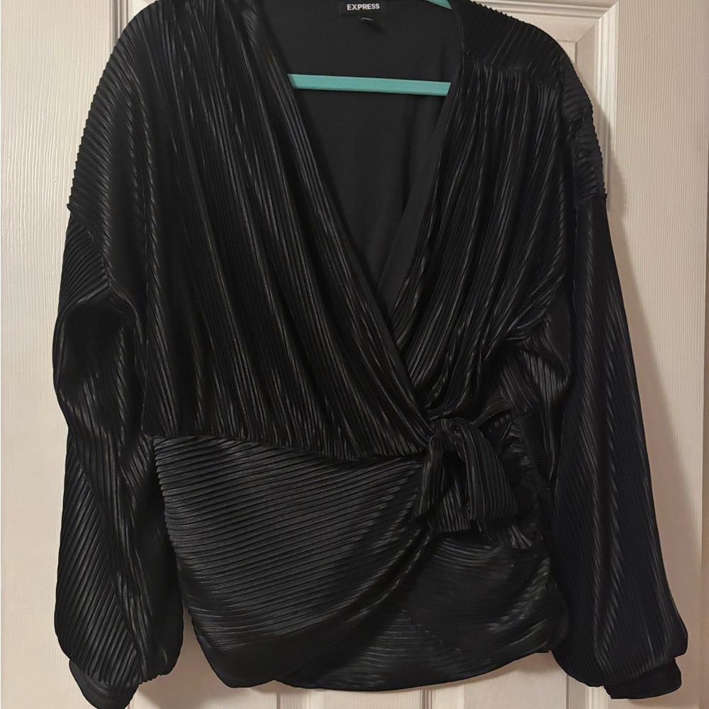 Express Women's Black Wrap Blouse